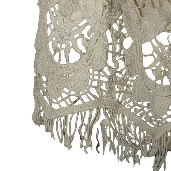 Gimmicks By BKE Women's Cream Crochet Long Bell Sleeve Blouse Top Size S - Picture 9 of 12